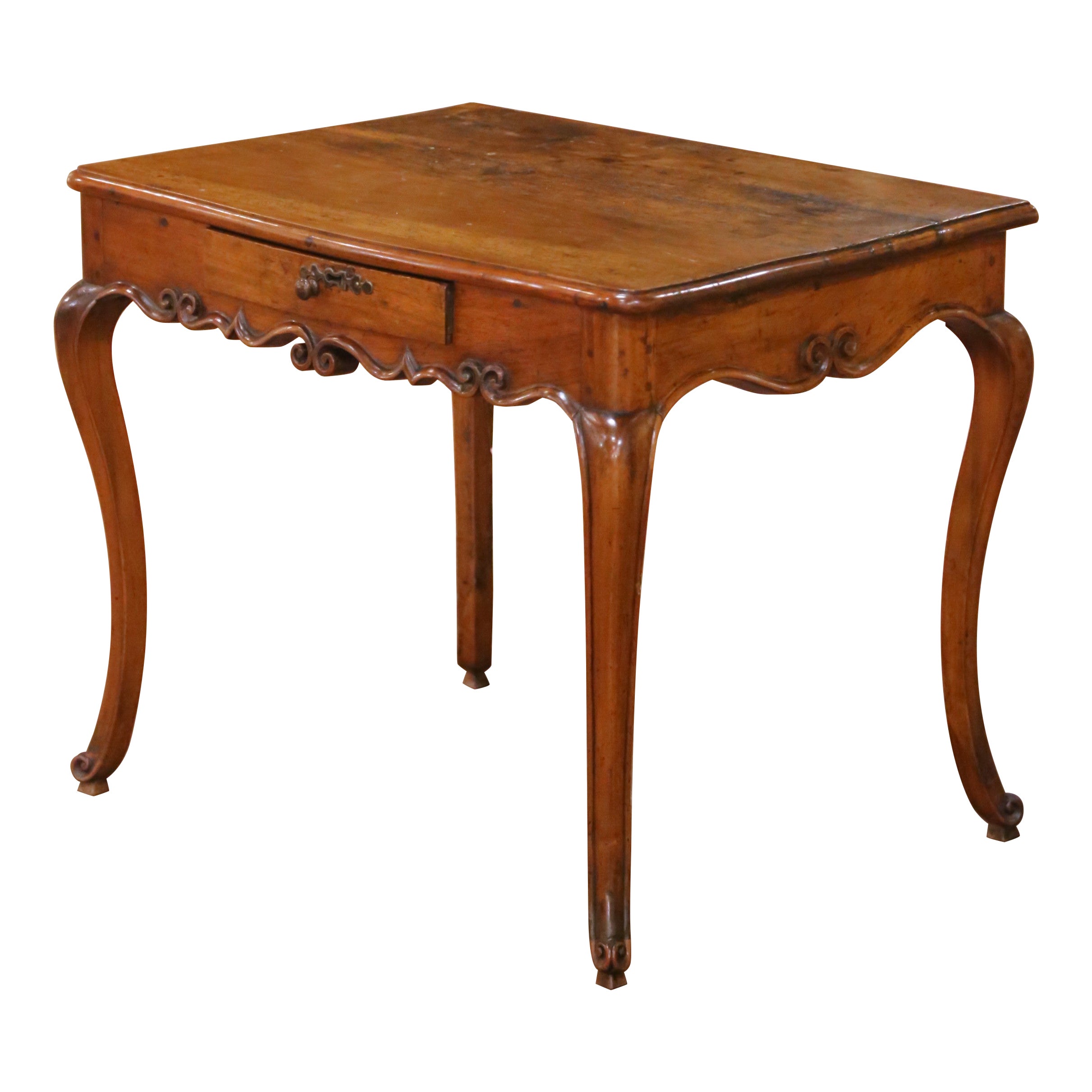 Table d
appoint à tiroir en noyer Louis XV du XVIIIe siècle en vente