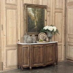 Französisches Louis XV Buffet aus Nussbaum ~ Credenza mit Carrara Marmor aus dem 18.