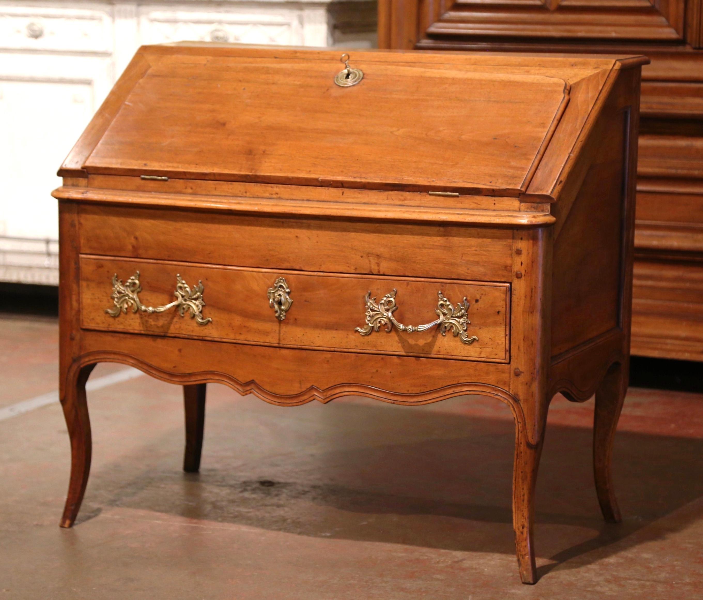 Patinated 18th Century French Louis XV Walnut Desk Secretary from Provence For Sale
