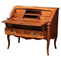 18th Century French Louis XV Walnut Desk Secretary from Provence