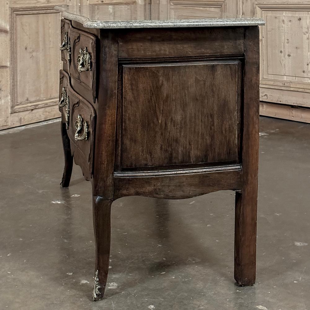 18th Century French Louis XV Walnut Marble Top Commode For Sale 13