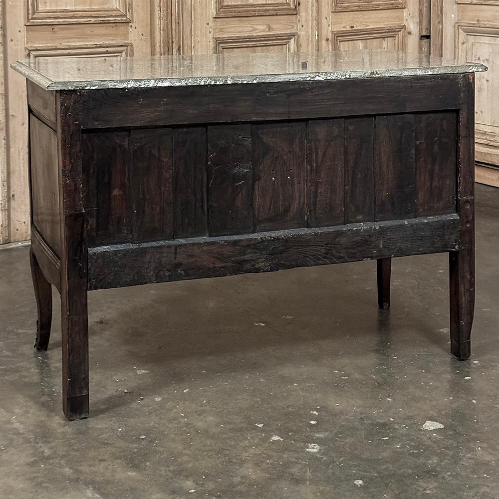 18th Century French Louis XV Walnut Marble Top Commode For Sale 15