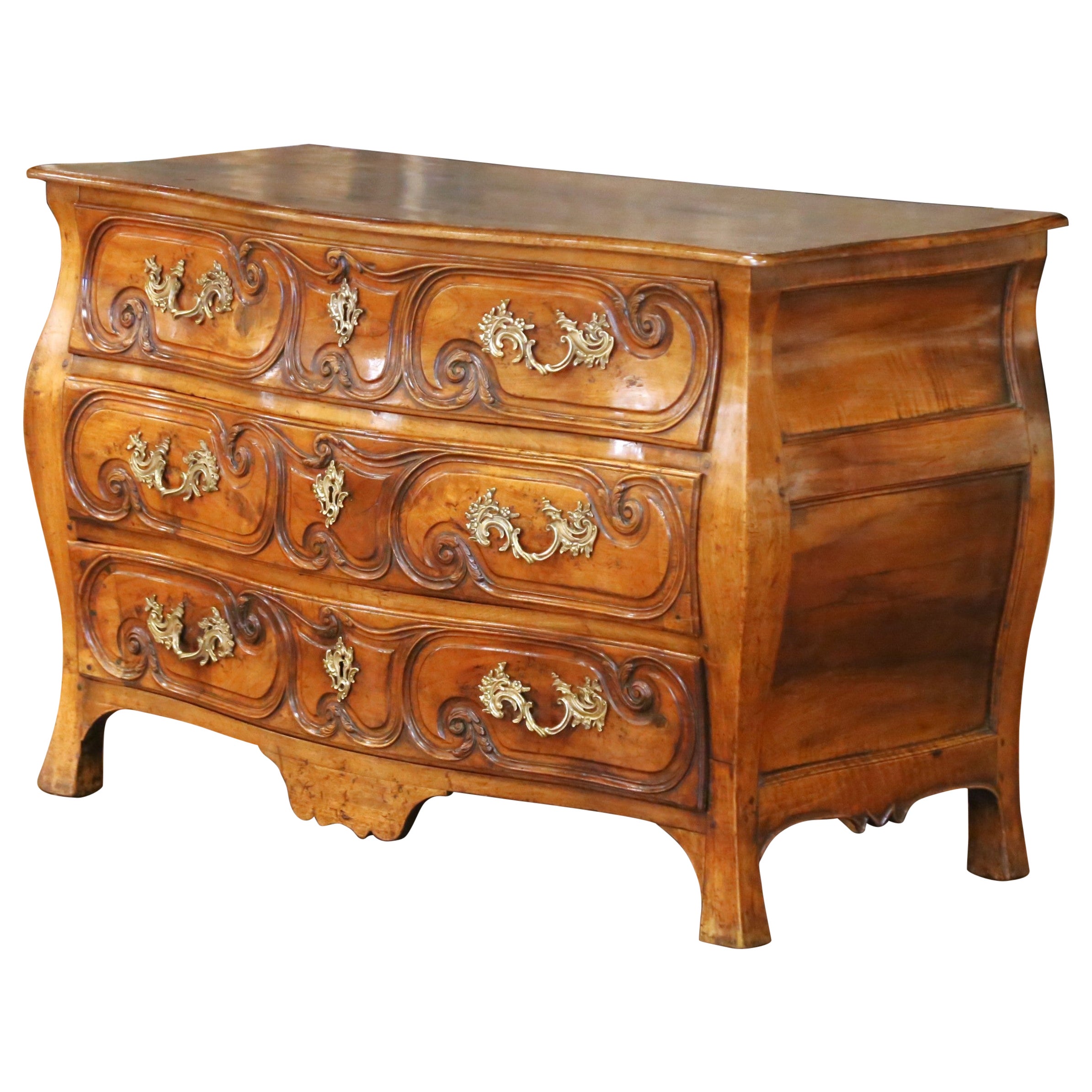 "Commode Tombeau" francese del XVIII secolo in noce, stile Luigi XV, proveniente da Bordeaux