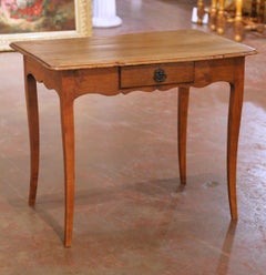 18th Century French Louis XV Walnut Side Table with Drawer
