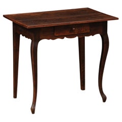 18th Century French Louis XV Walnut Side Table with Drawer