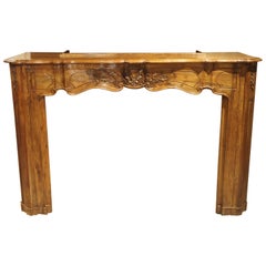 18th Century French Louis XV Walnut Wood Mantel