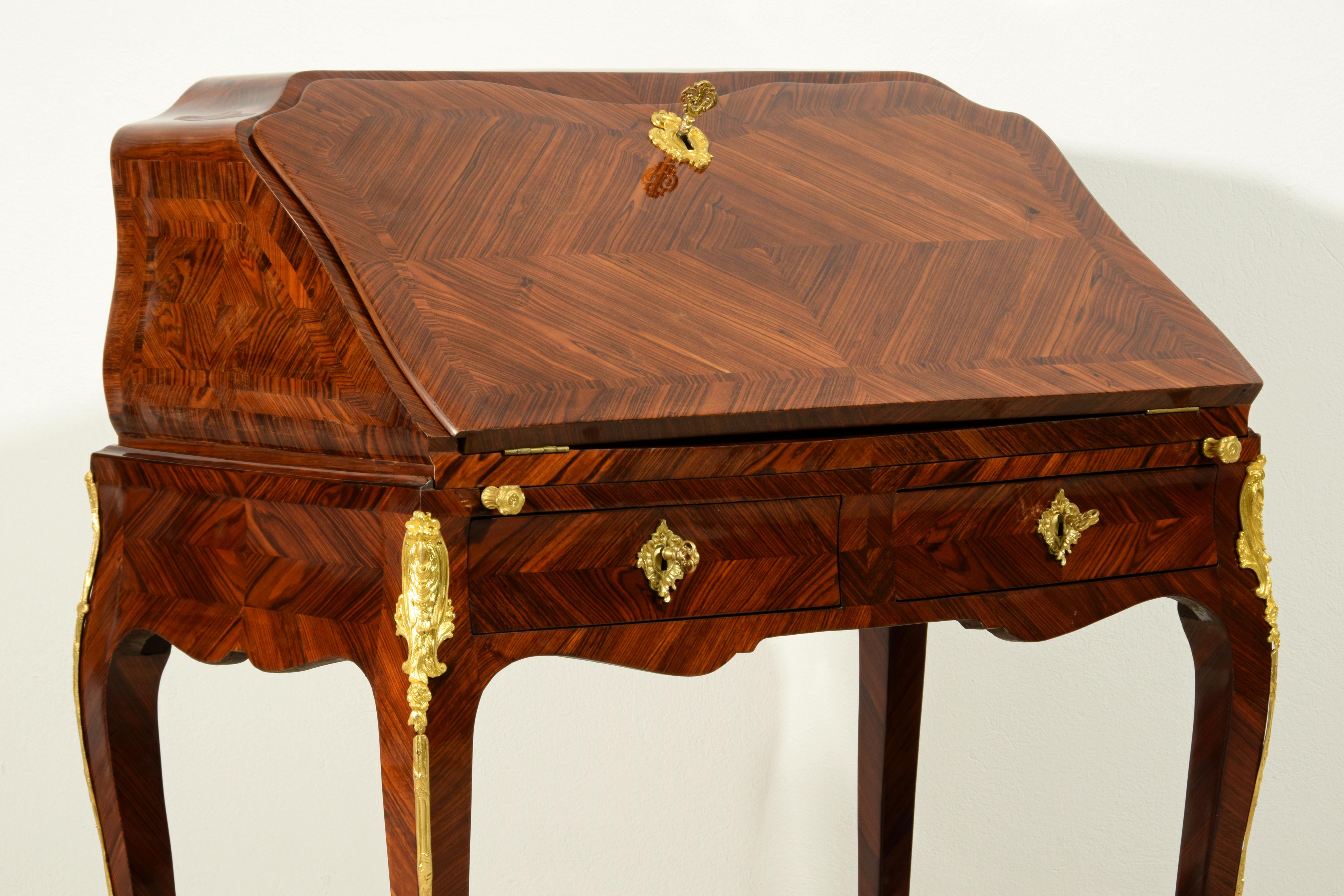  18th Century, French Louis XV Wood Flap Writing Desk  For Sale 11