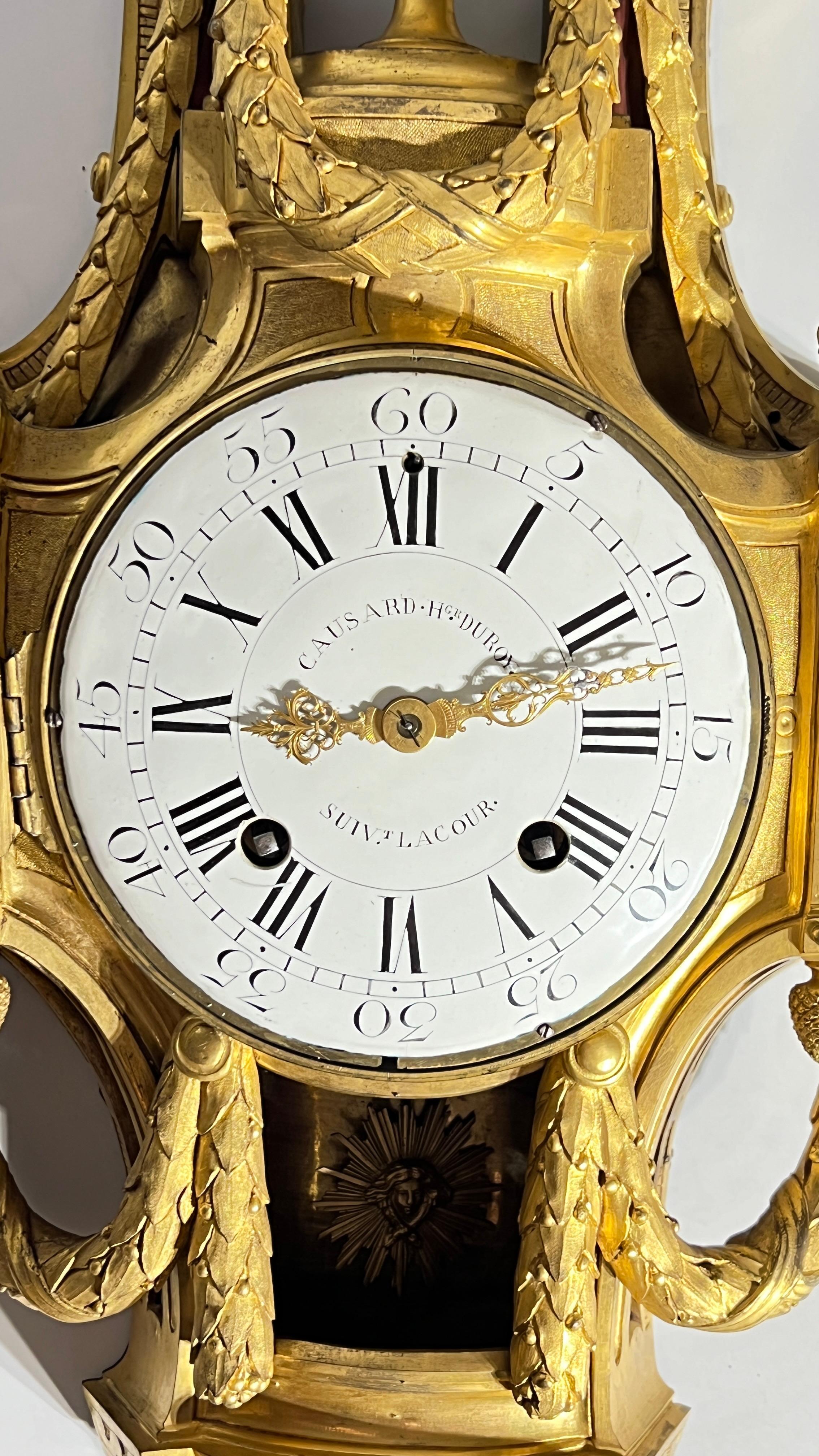 18th Century French Louis XV / XVI Period Gilt Bronze Wall Clock 5