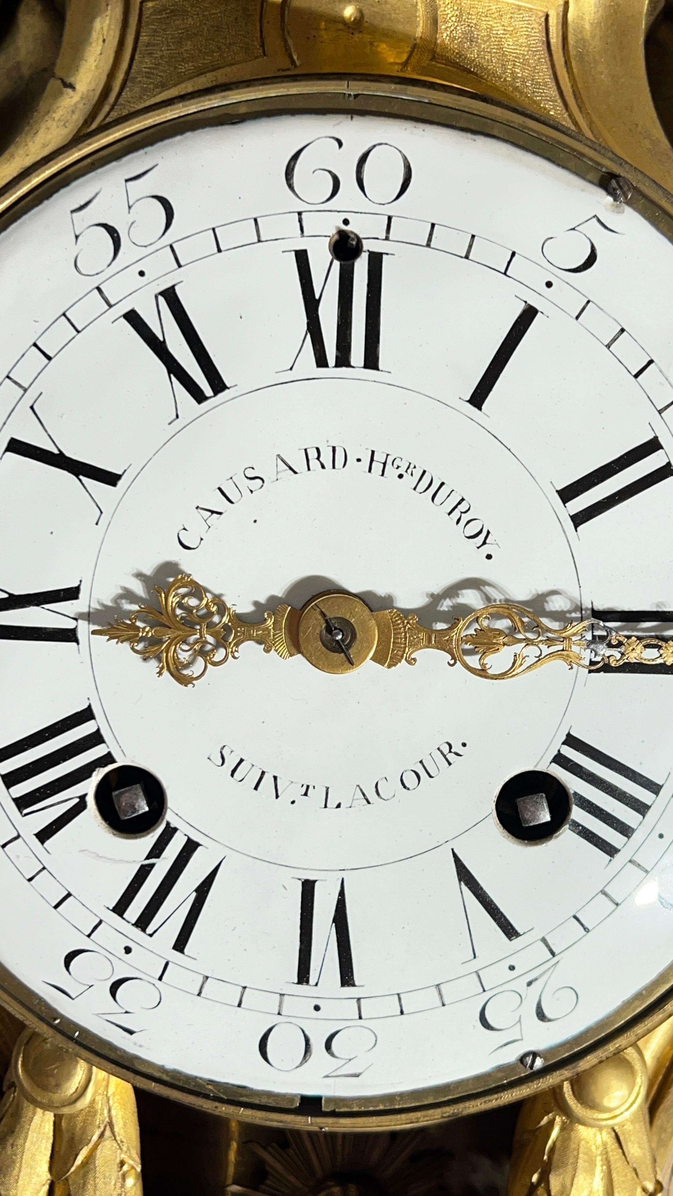 18th Century French Louis XV / XVI Period Gilt Bronze Wall Clock 6