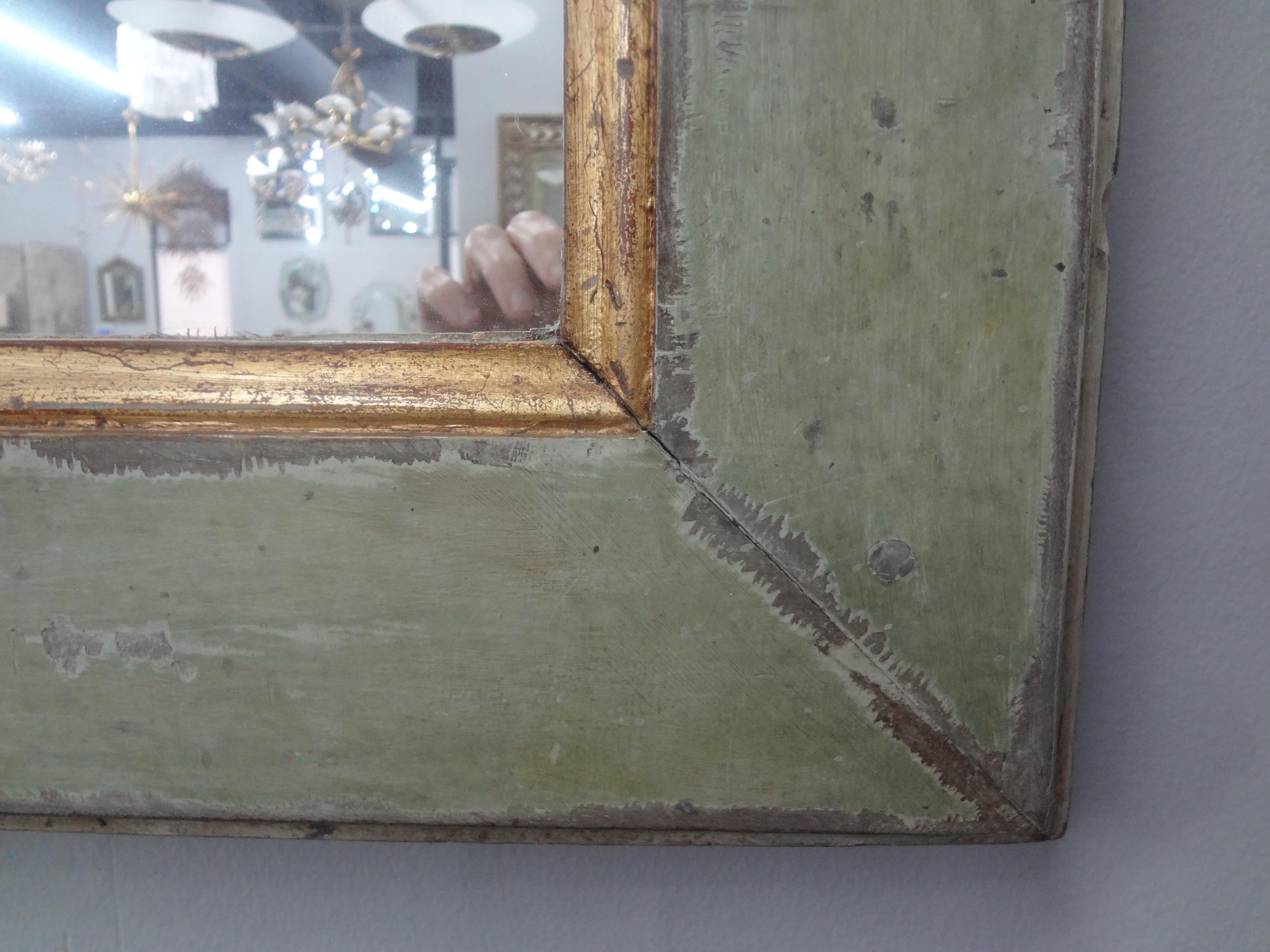 Hand-Painted 18th Century French Louis XVI Boiserie Trumeau Mirror For Sale