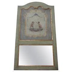 Espejo francés de boiserie Trumeau Luis XVI del siglo XVIII