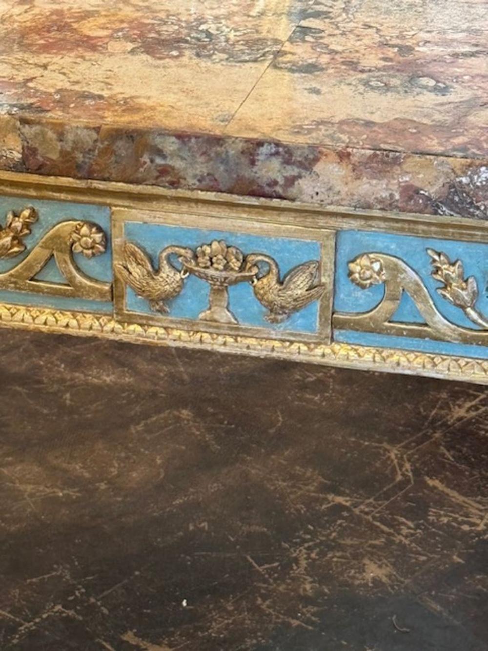 Carved 18th Century Italian Louis XVI Style Console For Sale
