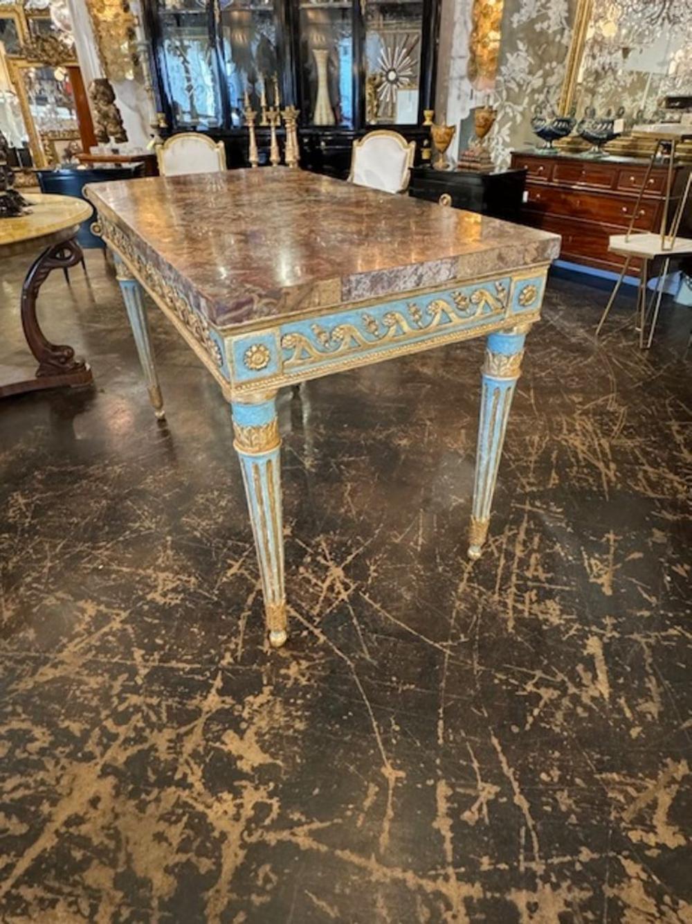 Marble 18th Century Italian Louis XVI Style Console For Sale