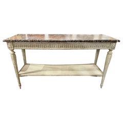 18th Century French Louis XVI Carved and Painted Console