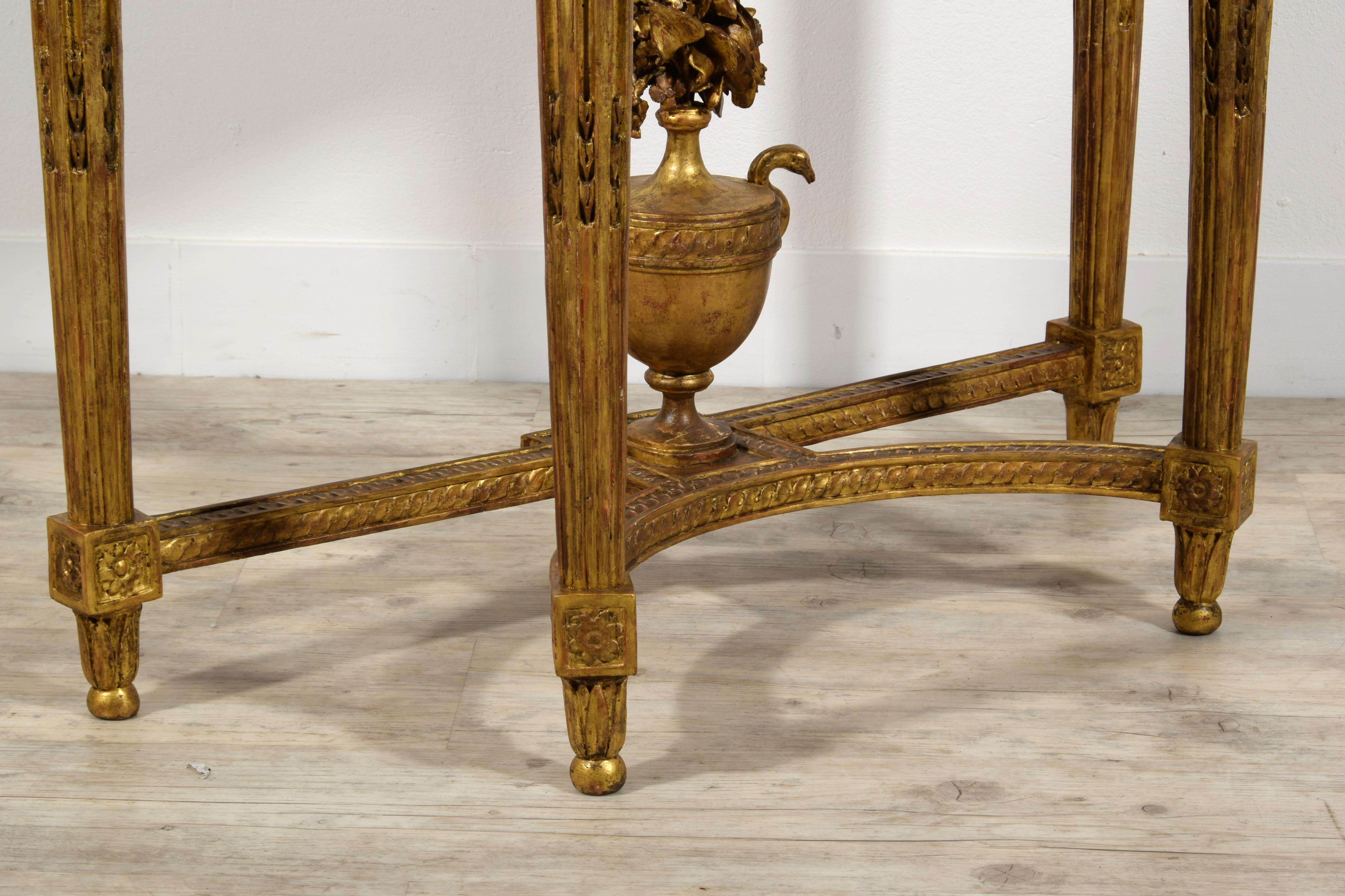 18th Century, French Louis XVI Carved Giltwood Console  For Sale 9