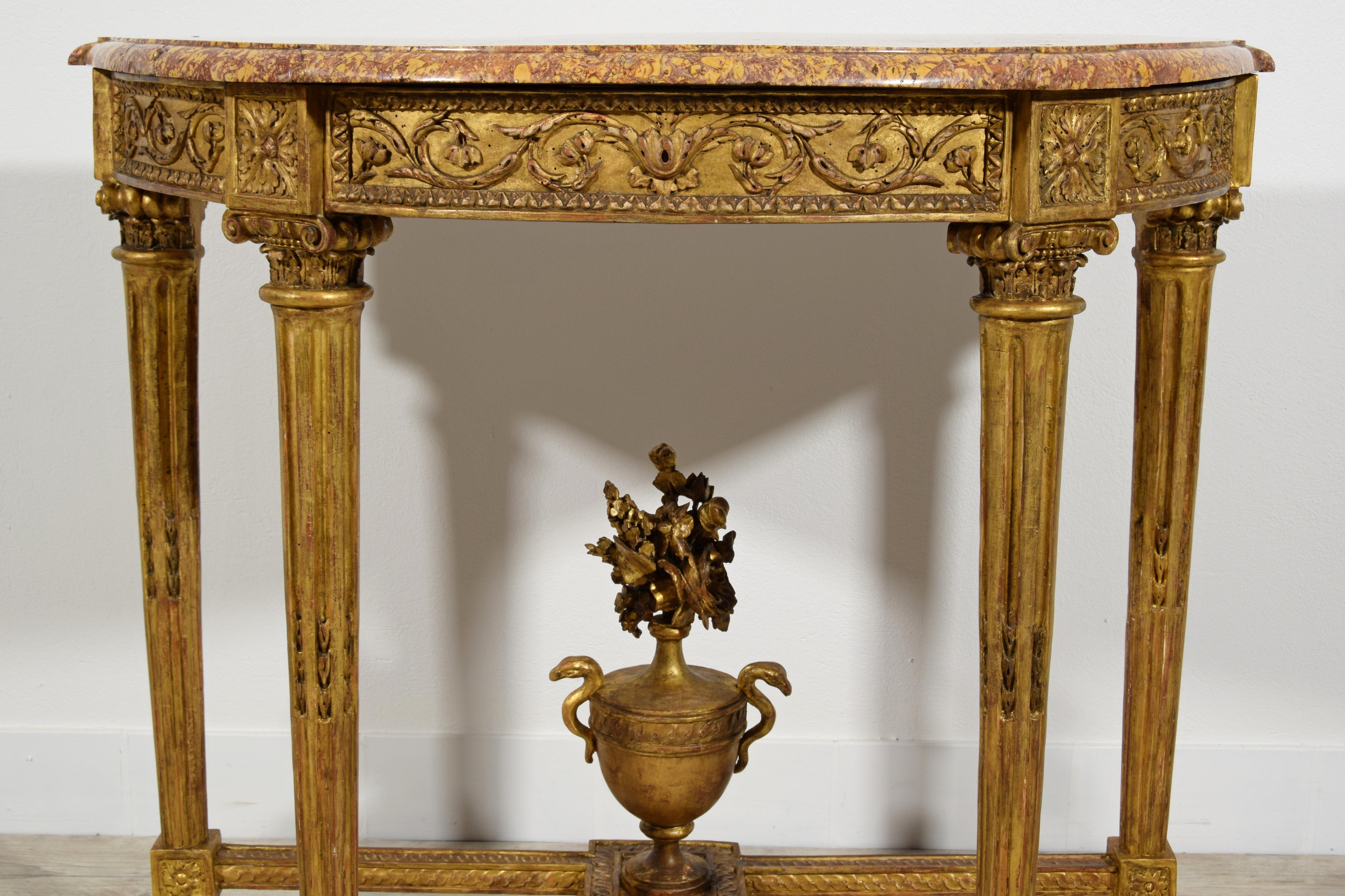 18th Century, French Louis XVI Carved Giltwood Console  For Sale 10