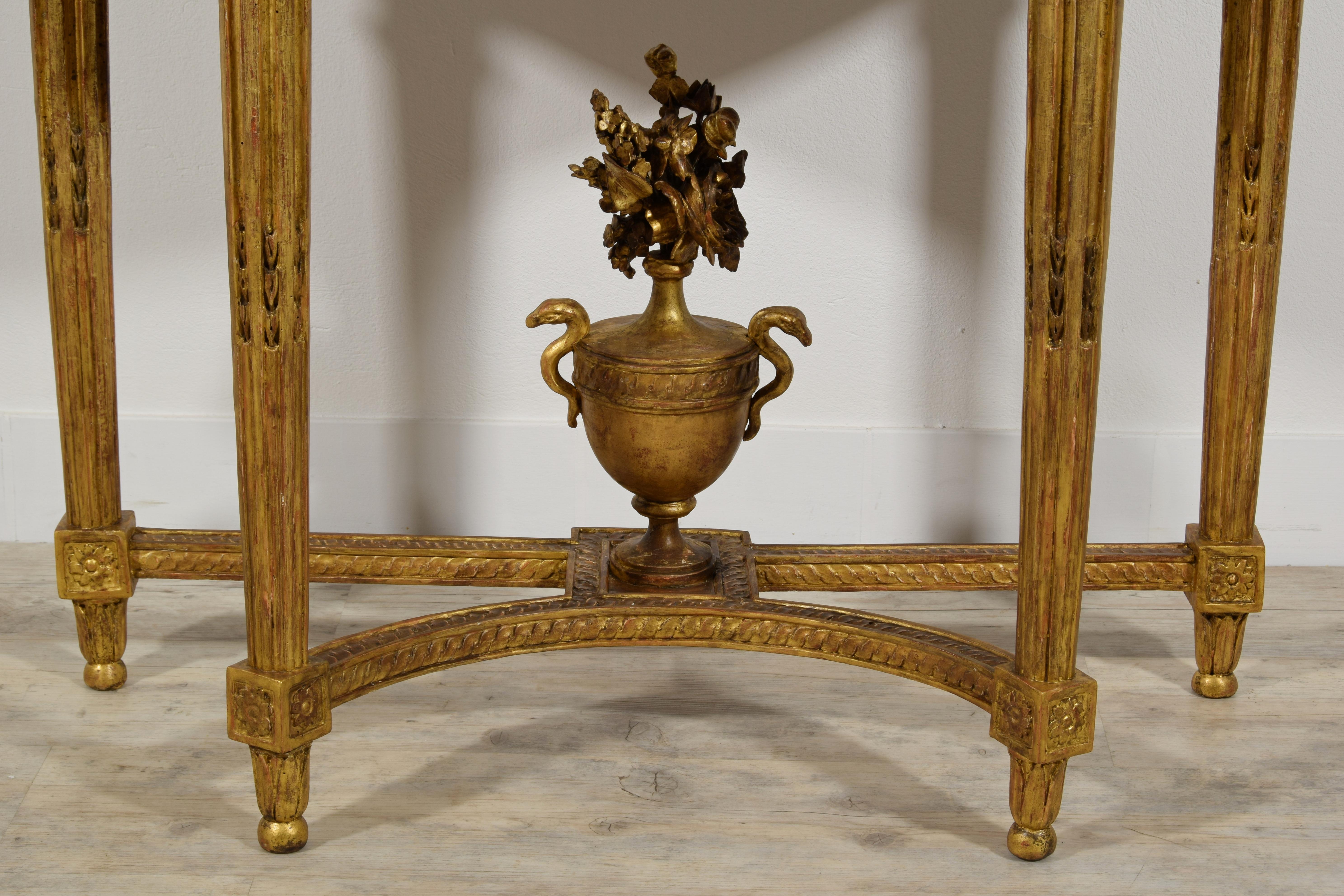 18th Century, French Louis XVI Carved Giltwood Console  For Sale 11
