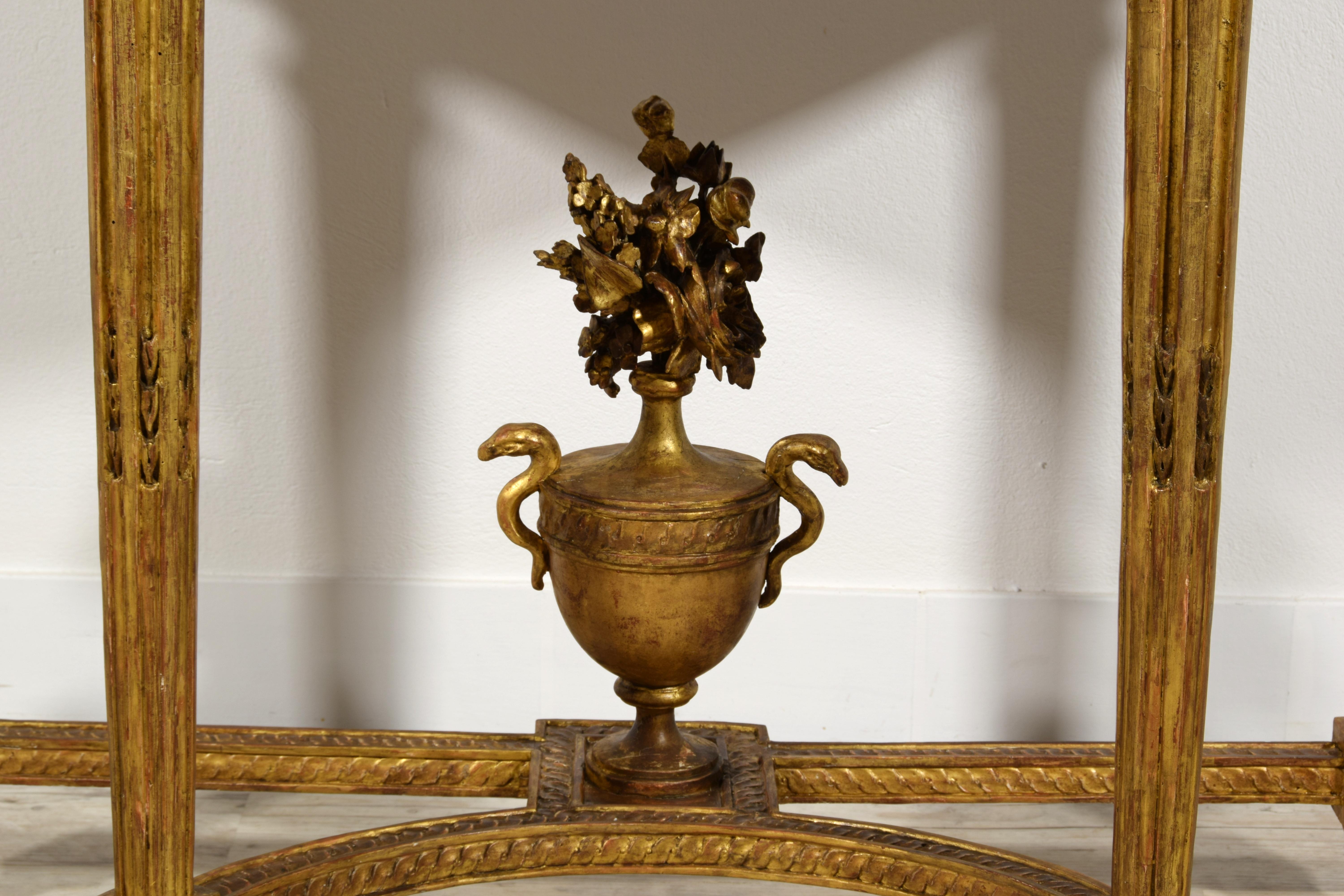 18th Century, French Louis XVI Carved Giltwood Console 13
