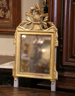 18th Century French Louis XVI Carved Giltwood Wall Mirror from Provence