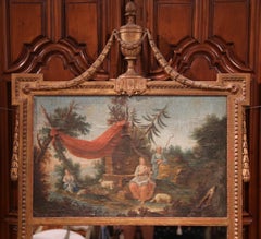 18th Century French Louis XVI Carved Giltwood Wall Trumeau Mirror from Provence