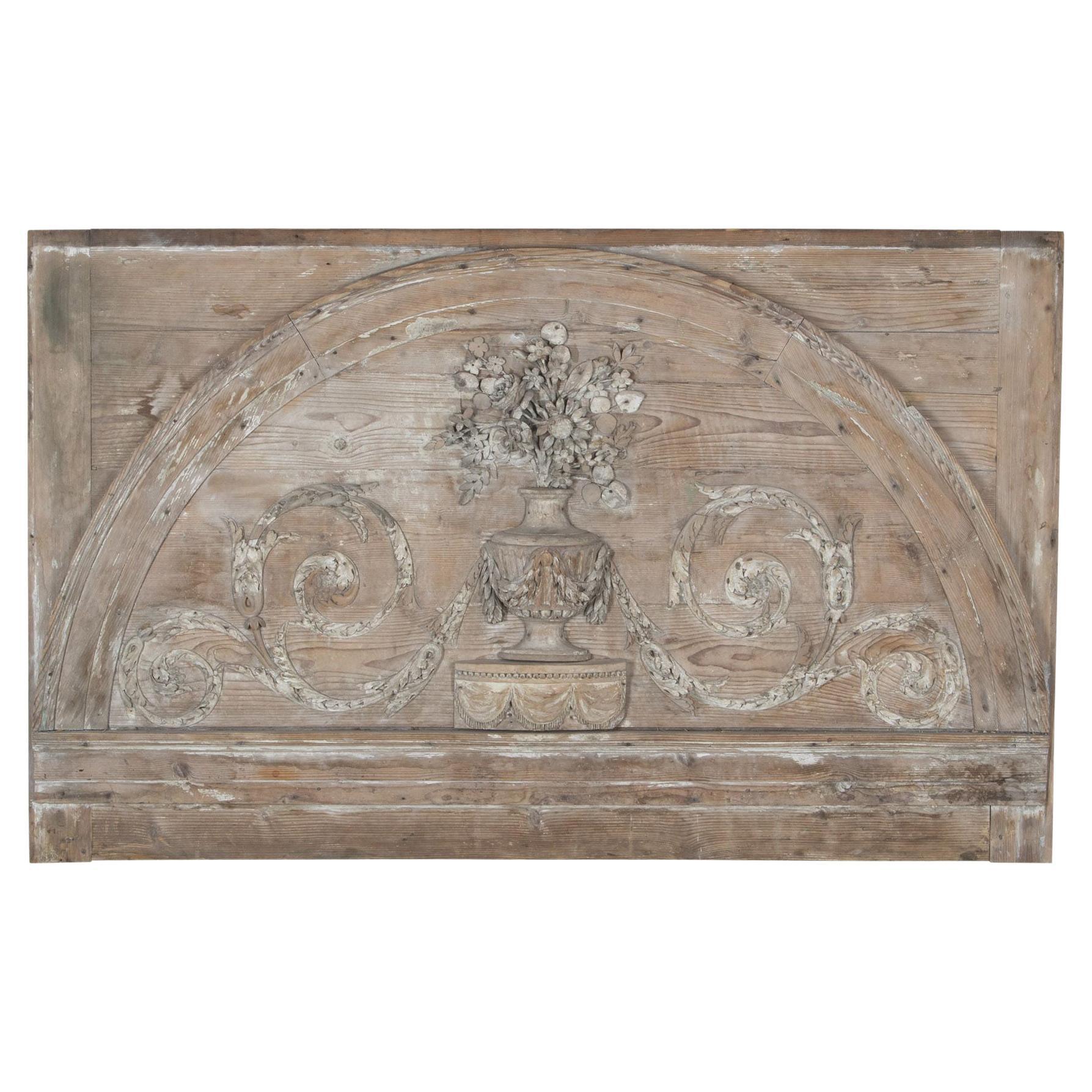 18th Century French Louis XVI Carved Pine Panel