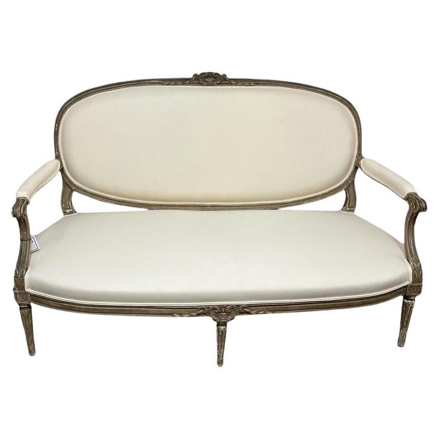 18th Century French Louis XVI Carved Settee