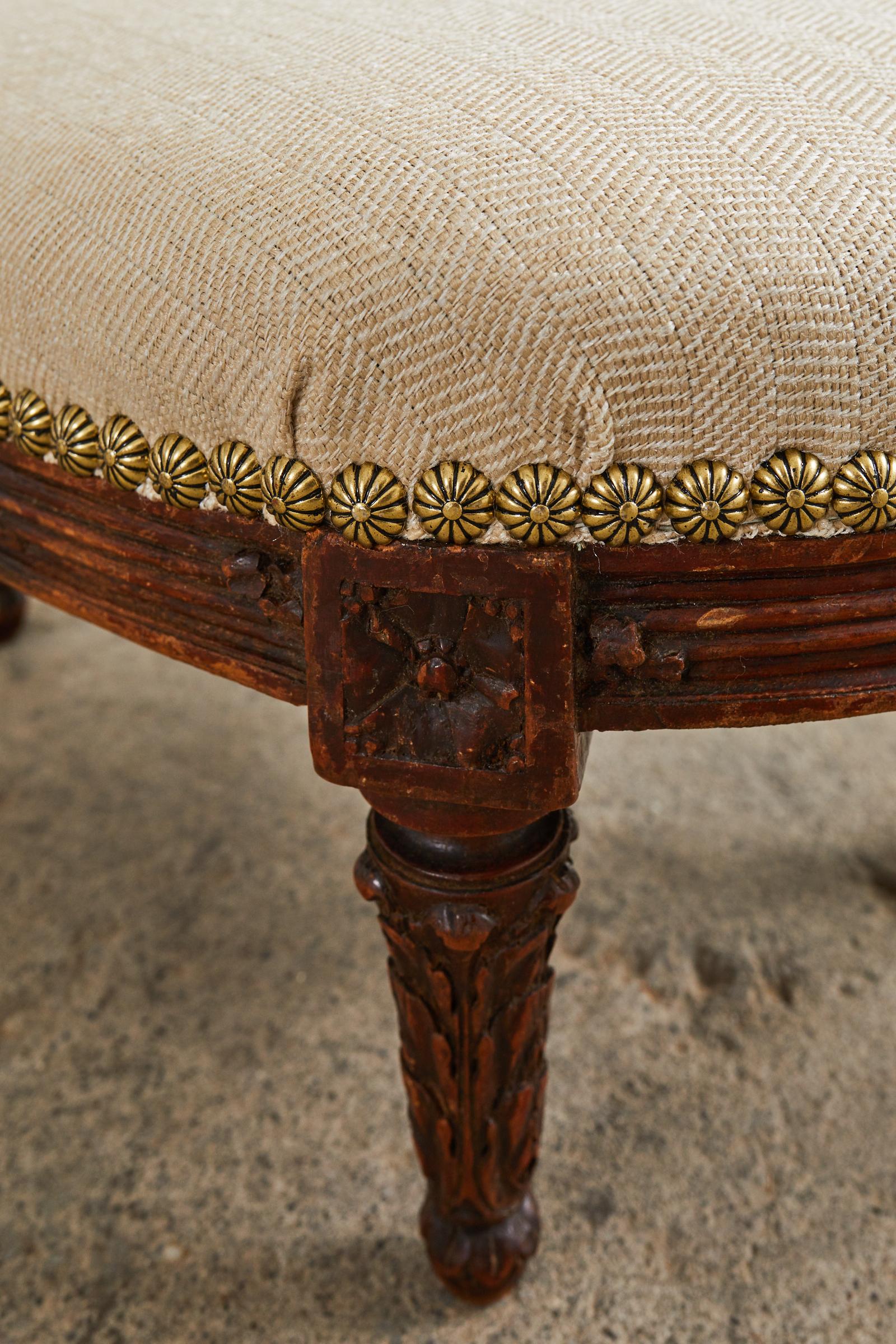 18th Century French Louis XVI Diminutive Mahogany Footstool For Sale 2