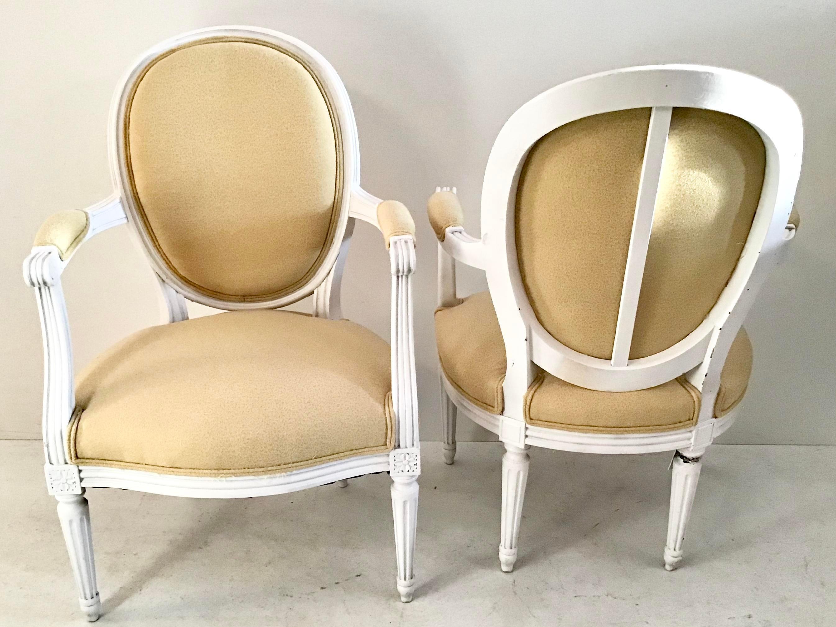 18th Century and Earlier 18th Century French Louis XVI Fauteuils, a Pair For Sale
