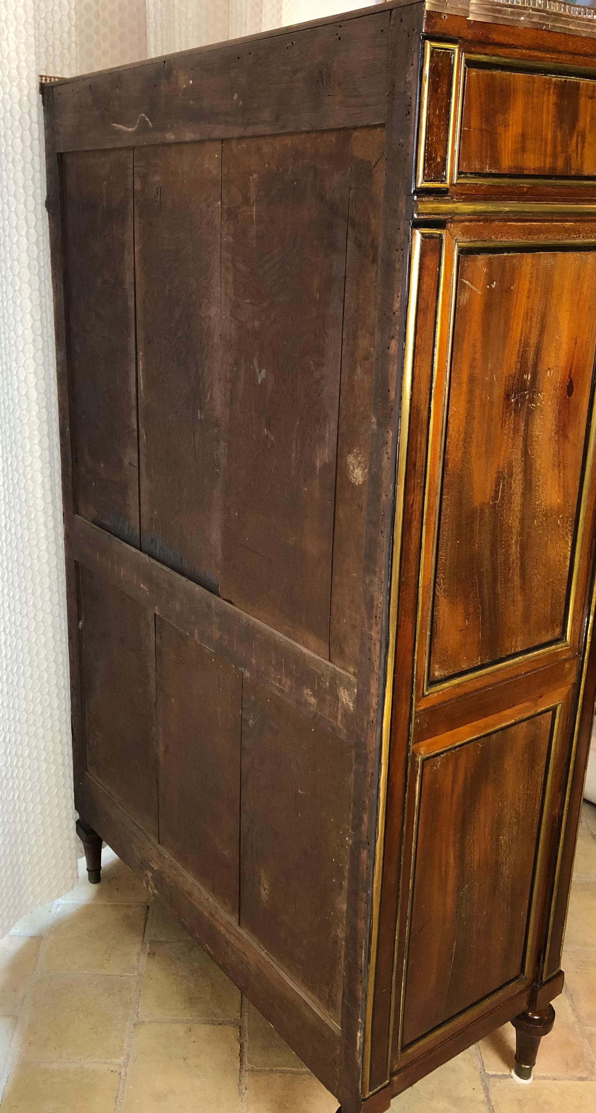18th Century French Louis XVI Flame Mahogany Secretary or Drop Leaf Desk 2
