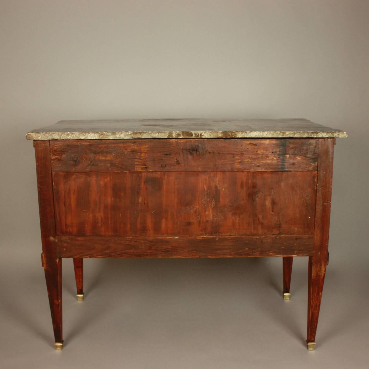 18th Century French Louis XVI Gilt-Bronze Mounted Geometrical Marquetry Commode For Sale 5