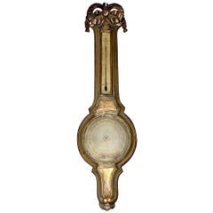 Antique 18th Century French Louis XVI Giltwood Barometer