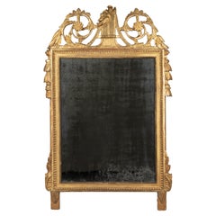 Antique 18th Century French Louis XVI Giltwood Bridal Mirror