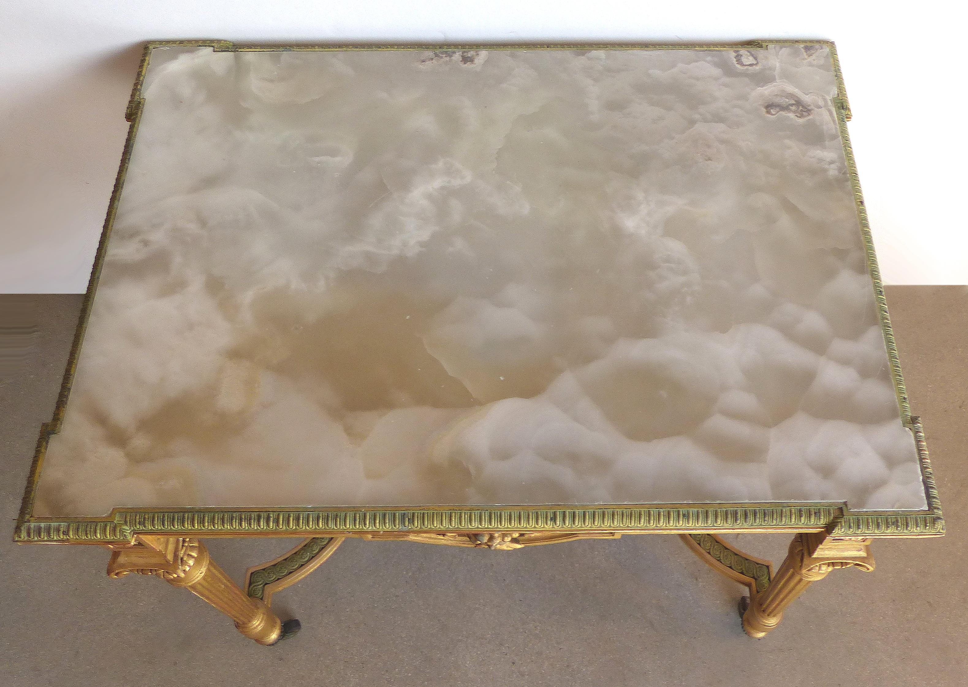 18th Century French Louis XVI Giltwood Console Table with Inset Onyx Top For Sale 10