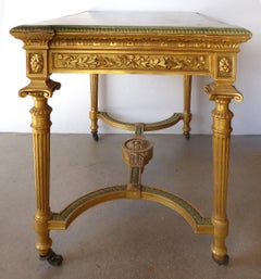 18th Century French Louis XVI Giltwood Console Table with Inset Onyx Top