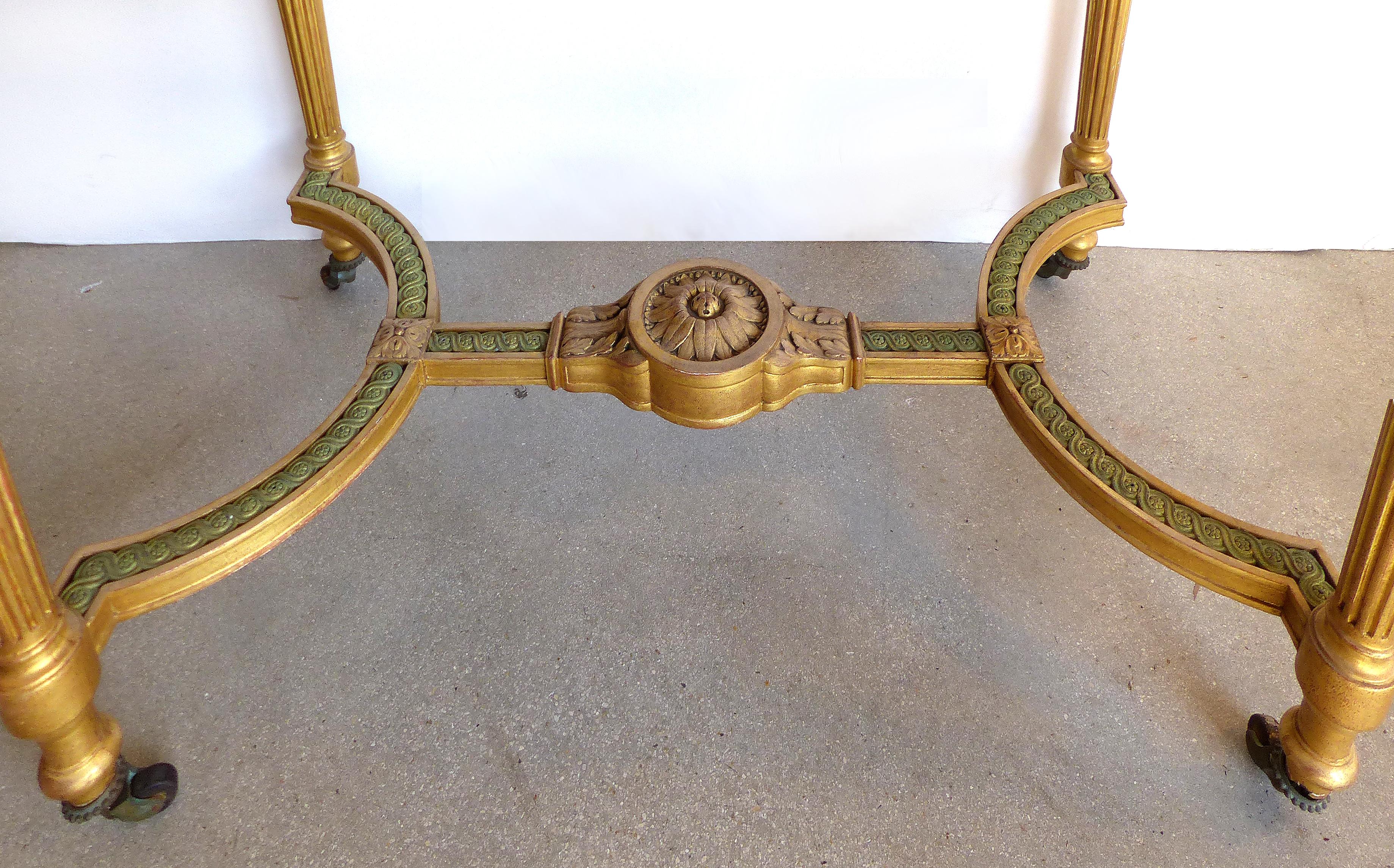 18th Century French Louis XVI Giltwood Console Table with Inset Onyx Top For Sale 5