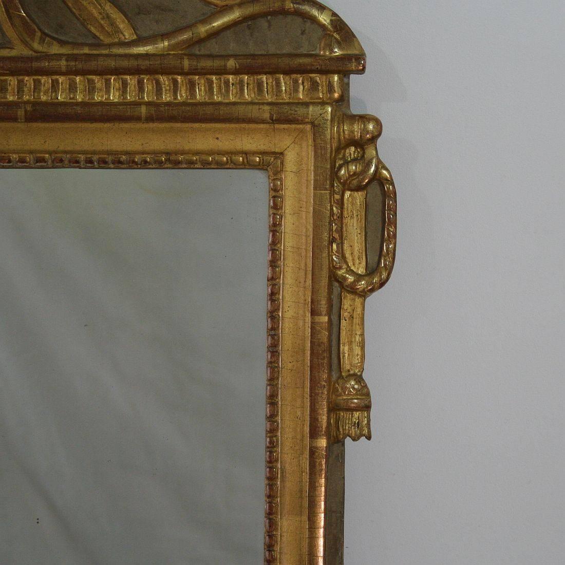 18th Century French Louis XVI Giltwood Mirror 1