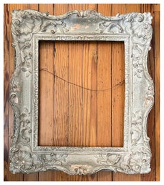 18. Jahrhundert Französisch Louis XVI grau lackiert geschnitzt Holz Bilderrahmen