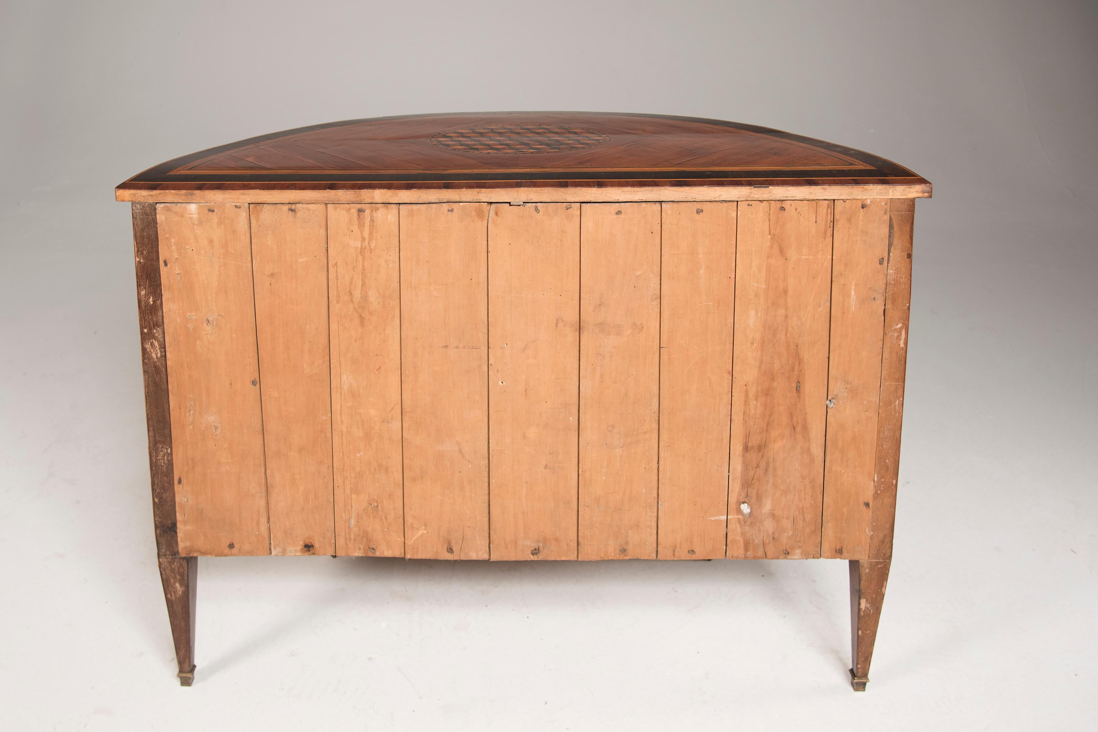 18th Century French Louis XVI Half Moon Demilune Marquetry Sideboard 14