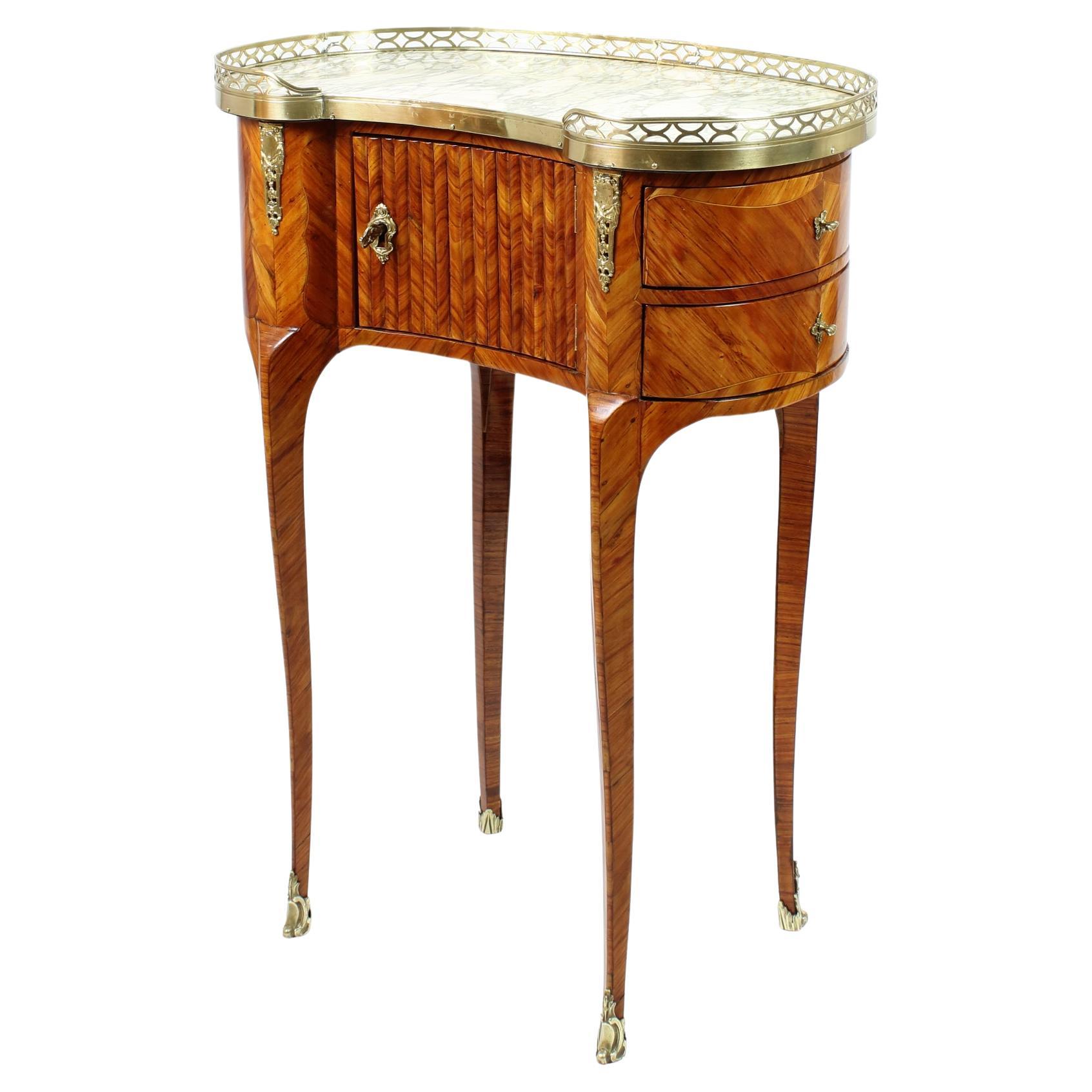 18th Century French Louis XVI Kidney Salon Table in the Manner of Topino For Sale