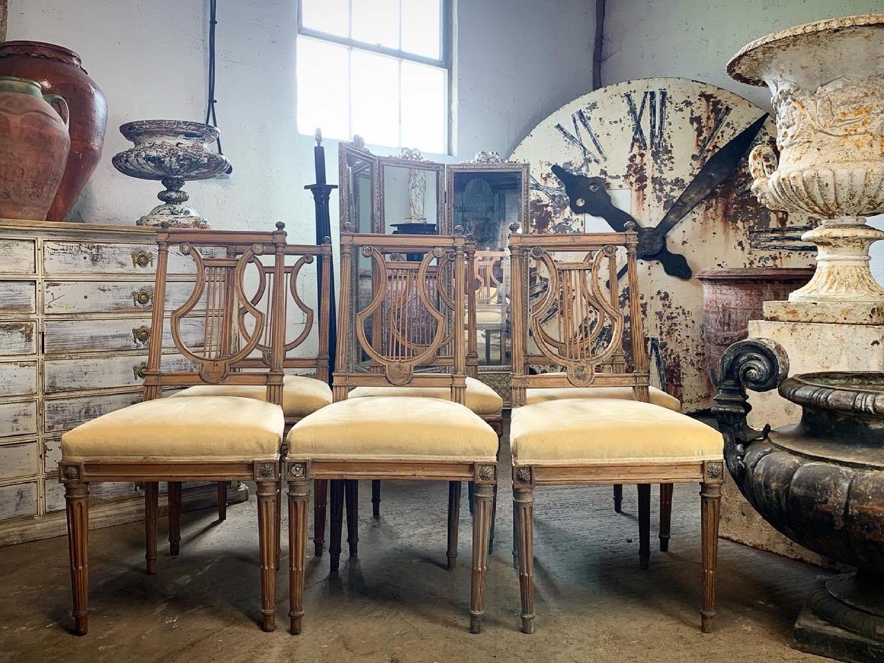 18th Century French Louis XVI Lyre Back Dinning Chairs 2