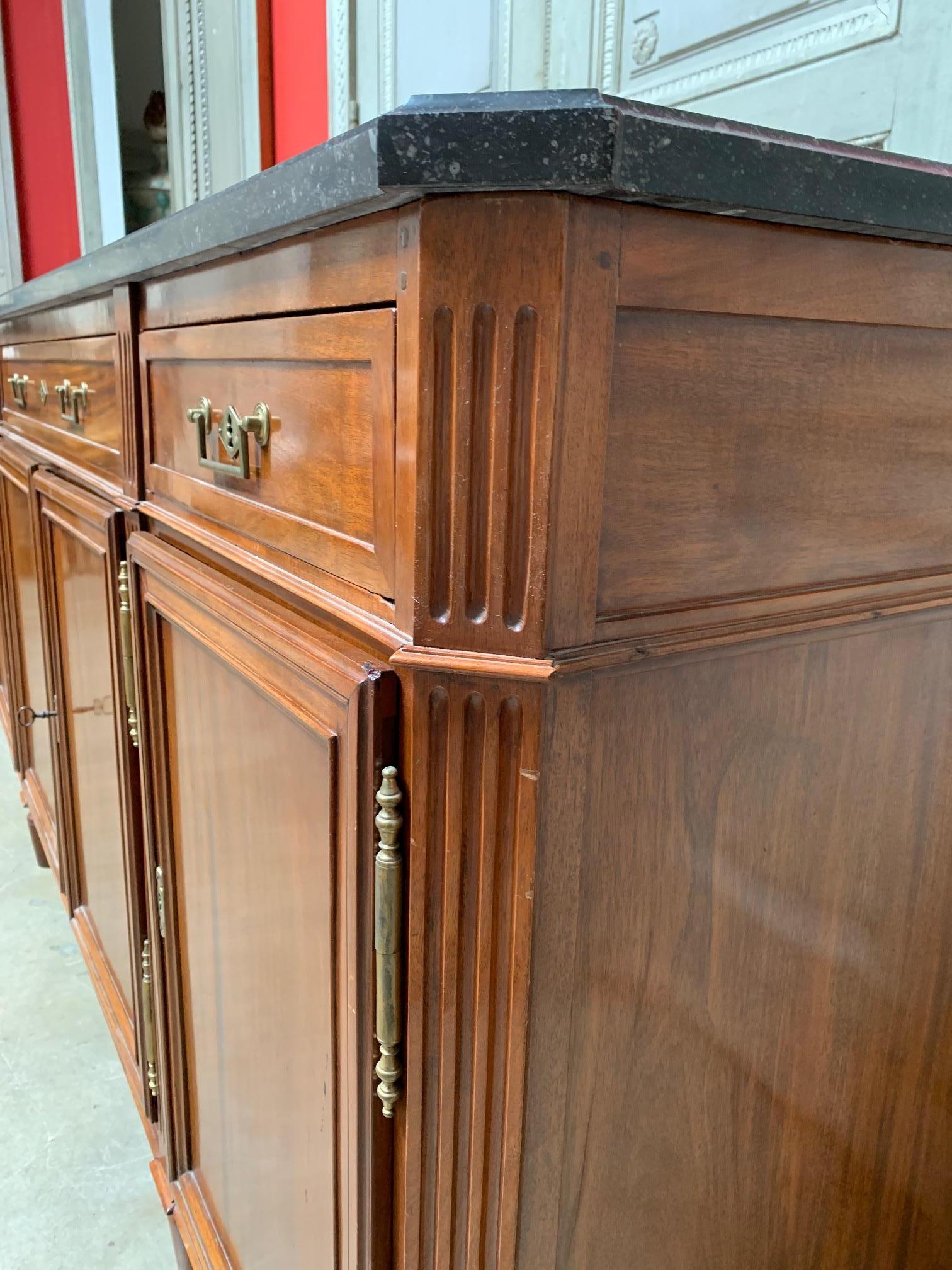 18th Century French Louis XVI Mahogany Buffet with Bronze Fittings 6