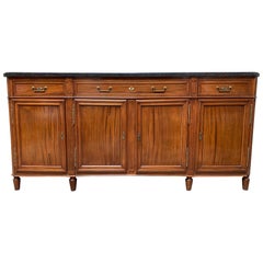 18th Century French Louis XVI Mahogany Buffet with Bronze Fittings