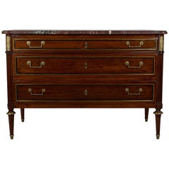 Antique 18th Century French Louis XVI Mahogany Commode