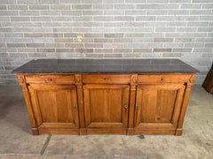 18th Century French Directoire Mahogany Table - Black Italian Marble top
