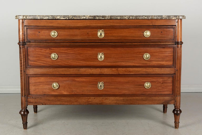 18th Century French Louis XVI Marble Top Commode In Good Condition For Sale In Winter Park, FL