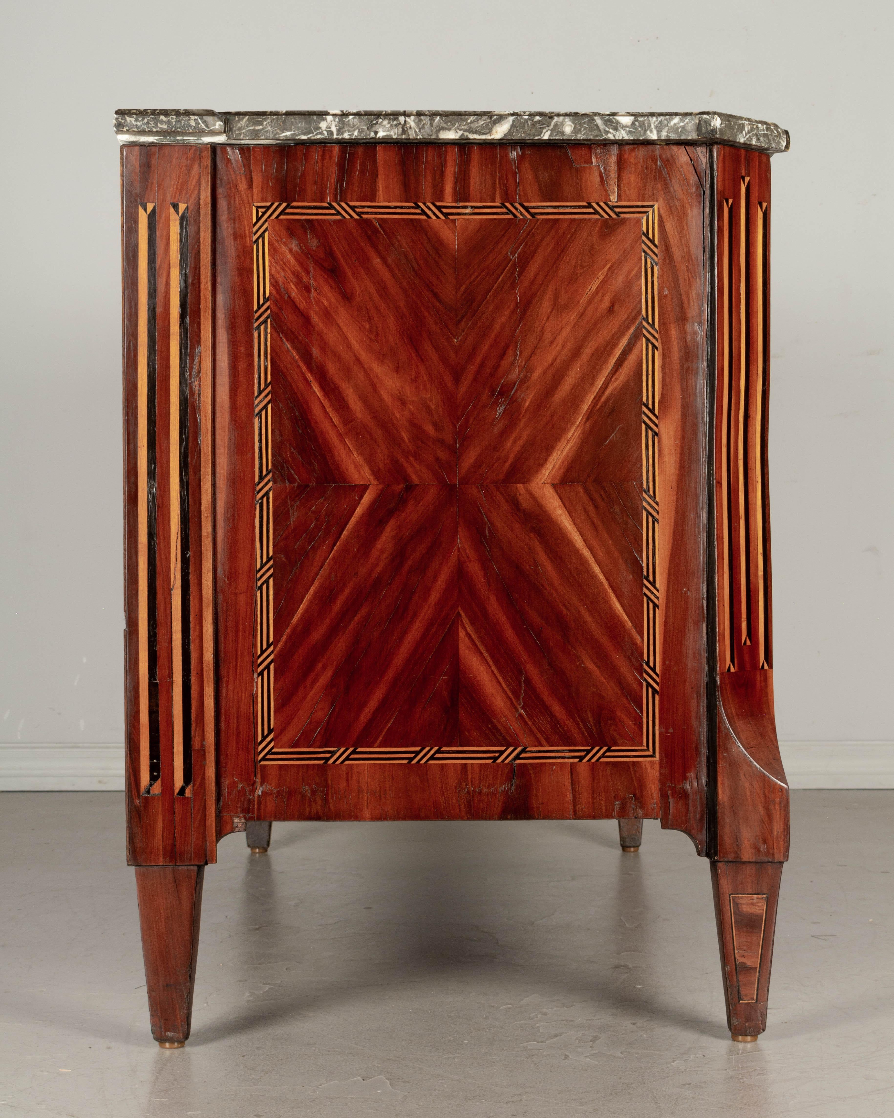 18th Century and Earlier 18th Century French Louis XVI Marquetry Commode For Sale