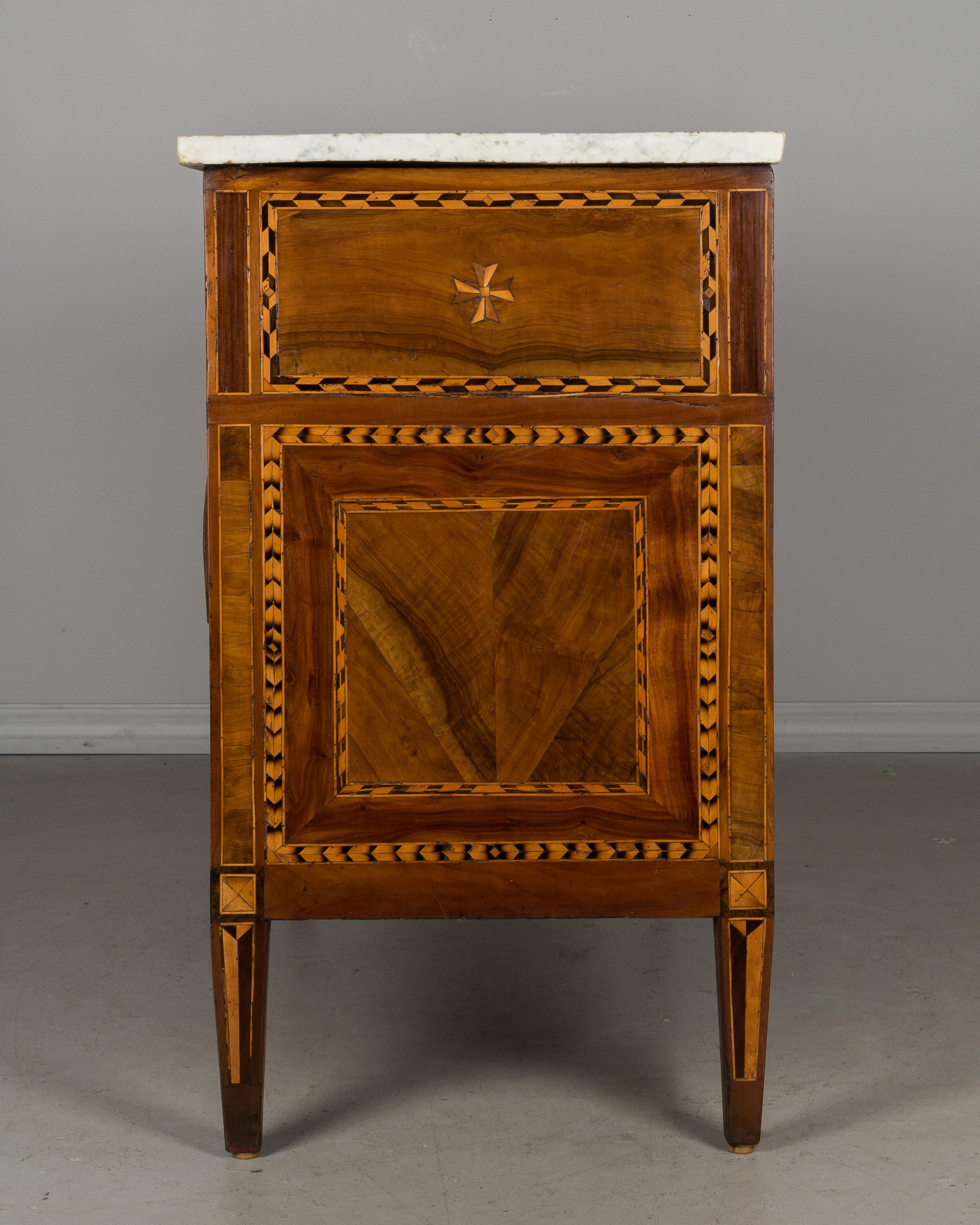 Walnut 18th Century French Louis XVI Marquetry Commode