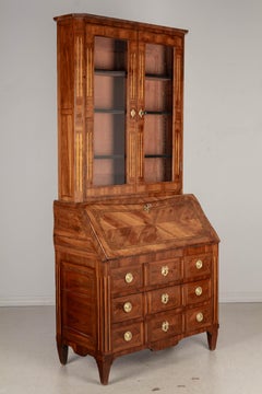 18th Century French Louis XVI Marquetry Secretaire Desk in Mahogany