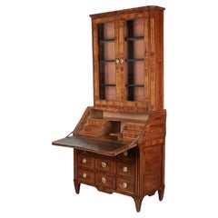 18th Century French Louis XVI Marquetry Secretaire Desk in Mahogany