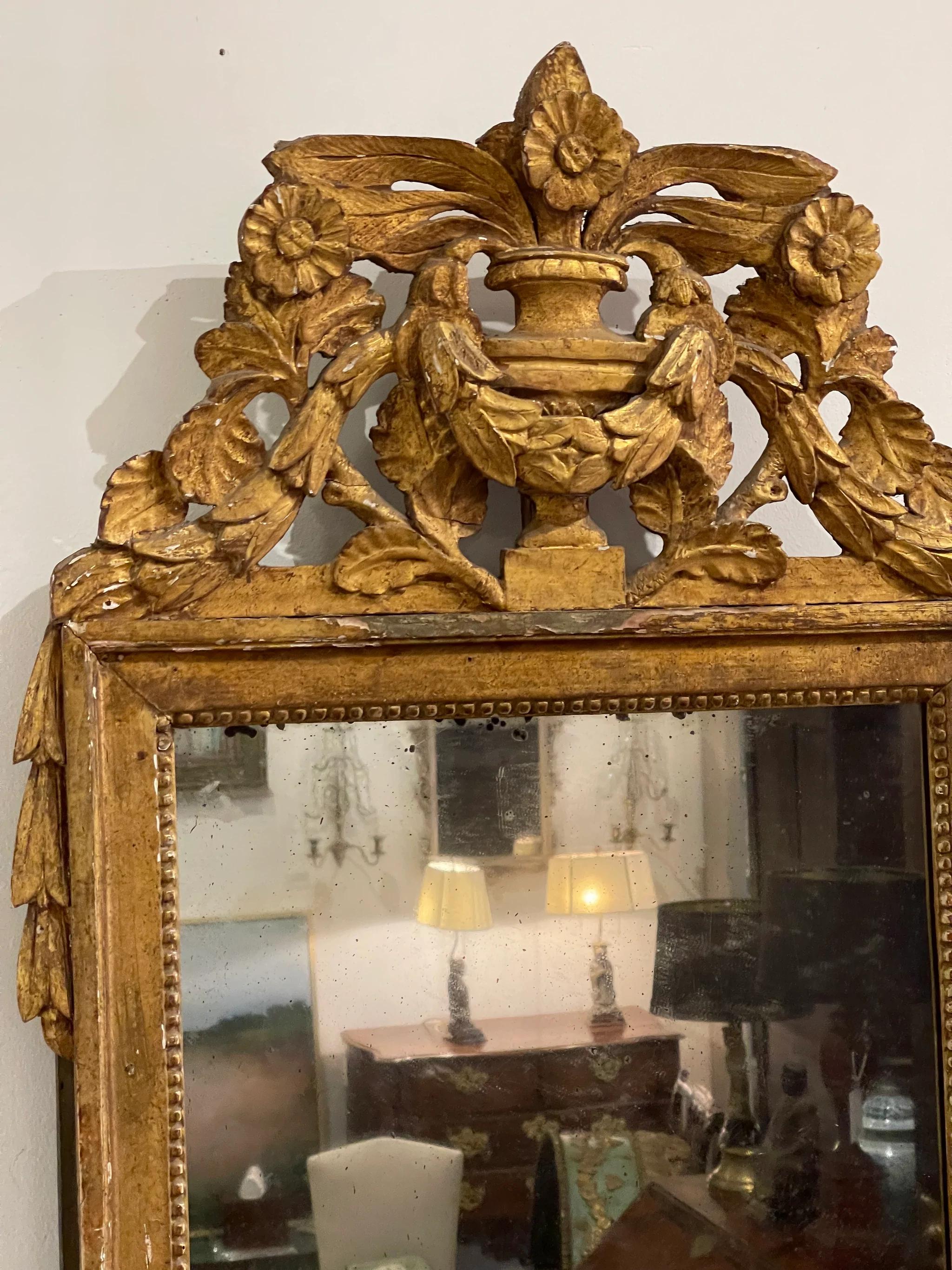 18th Century French Louis XVI Mirror In Good Condition In Doylestown, PA